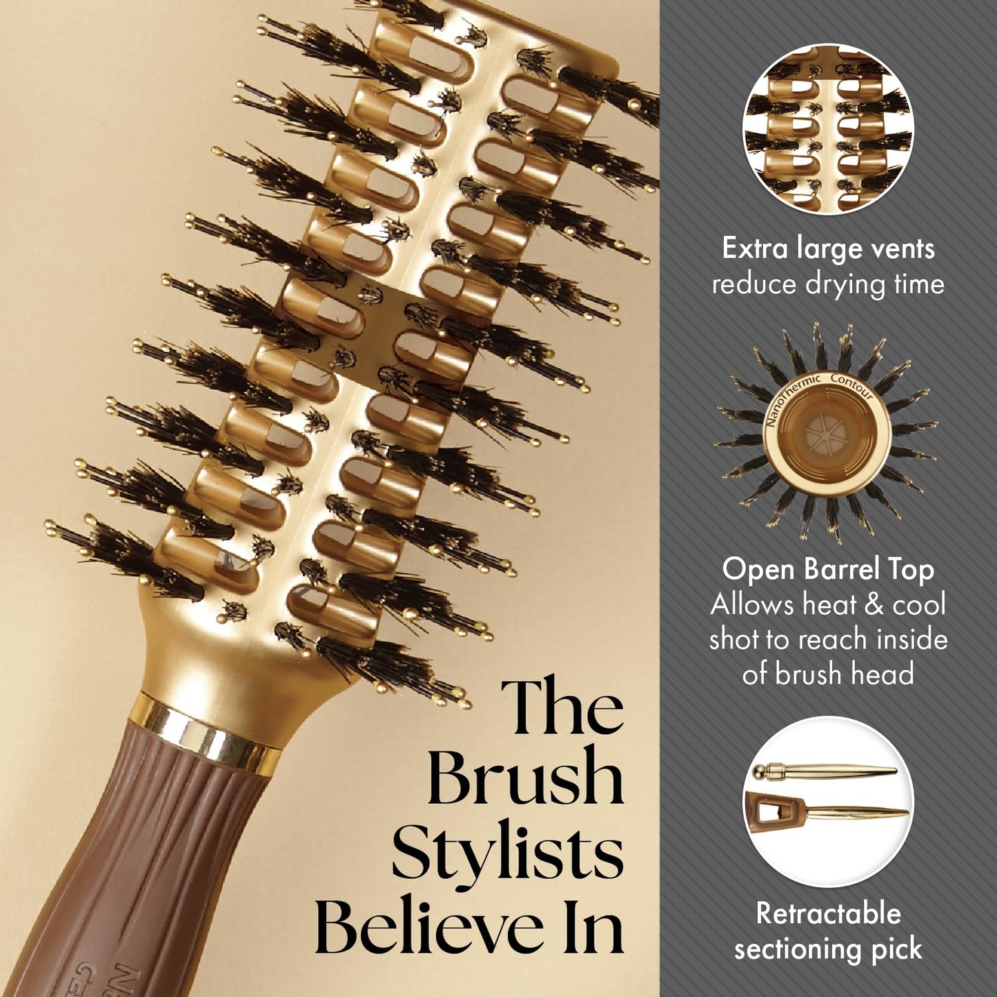 Olivia Garden Nanothermic Contour Vent Combo Hair Brush