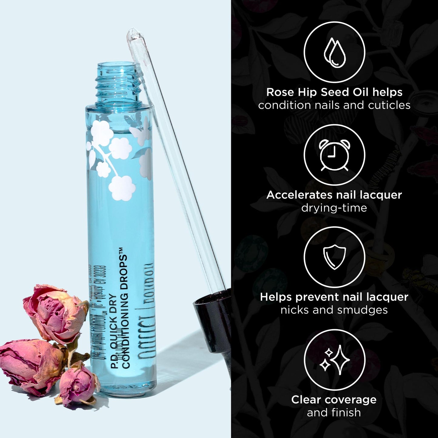 butter LONDON P.D. Quick Dry Conditioning Drops Cuticle Oil - Nail Oil with Vitamin E Moisturizes & Conditions Cuticles & Nail Beds - Cuticle Care for Manicure & Pedicure, Vegan & Gluten Free