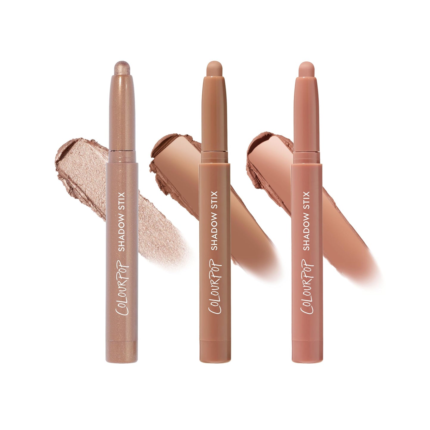 ColourPop Nude Attitude Shadow Stix Makeup Kit - Matte + Shimmer Eyeshadow Make Up Set - Vegan & Cruelty-Free Cream Eyeshadow Sticks with High-Pigment & Metallic Finishes (3 Count)