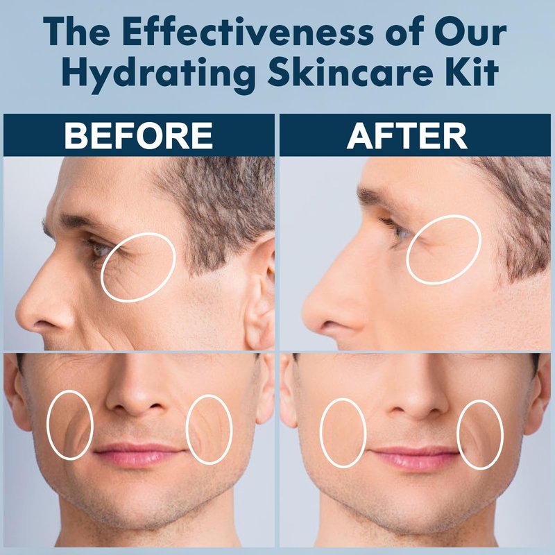 Fathers Day Dad Gift,Mens Skin Care,Anti-Aging Skincare for Men with Retinol & Hyaluronic Acid | Tightens, Firms & Hydrates Skin | Complete Facial Care Routine Kit Birthday Gift for Husband Boyfriend