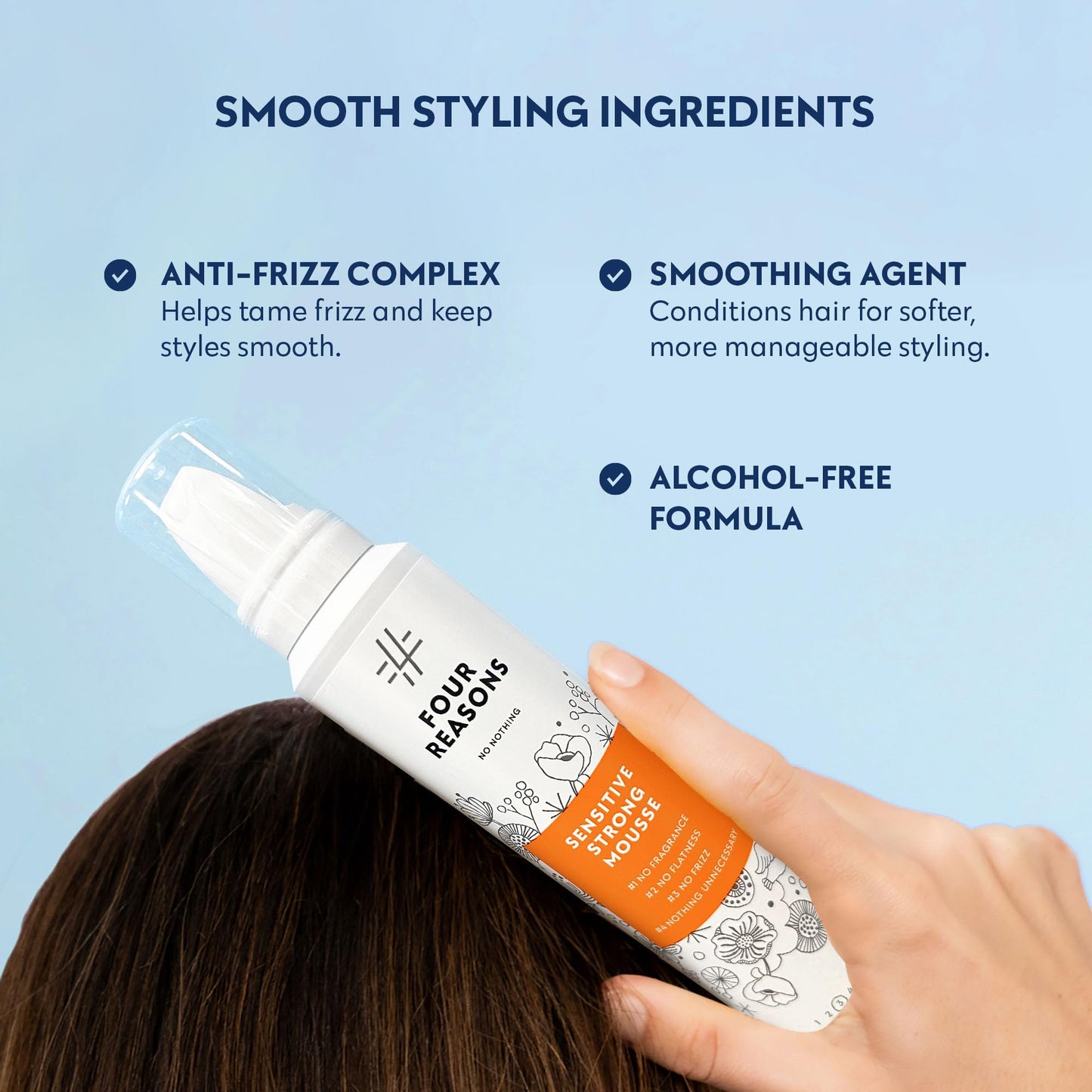 No nothing Very Sensitive Strong Hair Mousse - Volumizing Mousse - Fragrance Free, Hypoallergenic, Paraben Free, Alcohol Free, Unscented - Gluten Free, Soy Free - 6.8 oz