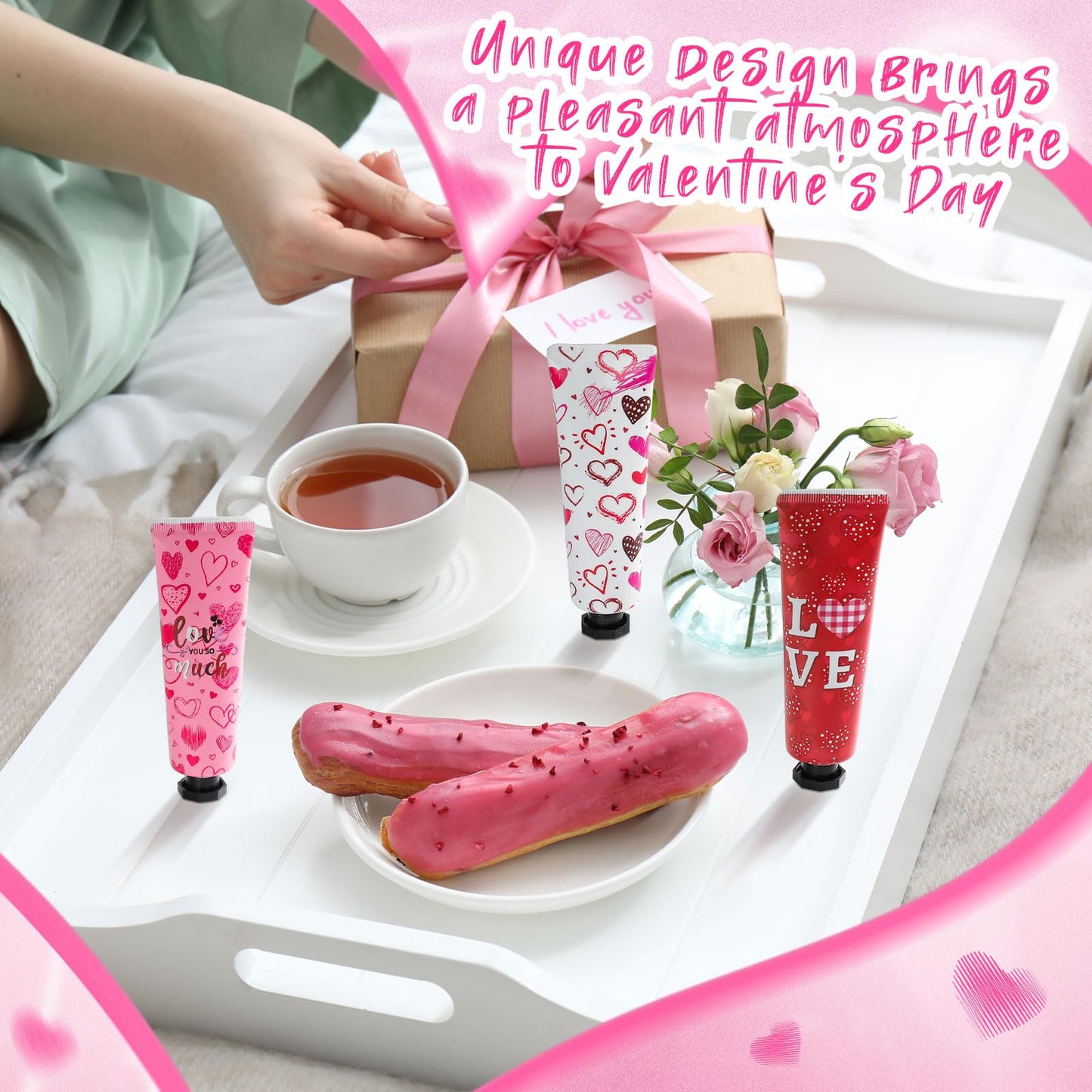 72 Pcs Valentine's Day Hand Cream Gift Bulk Valentine Gift Basket Stuffers Love Heart Moisturizing Galentine's Hand Lotion Bulk Small Dry Cracked Care Cream for Women Friends Seniors Clients, 30 ml