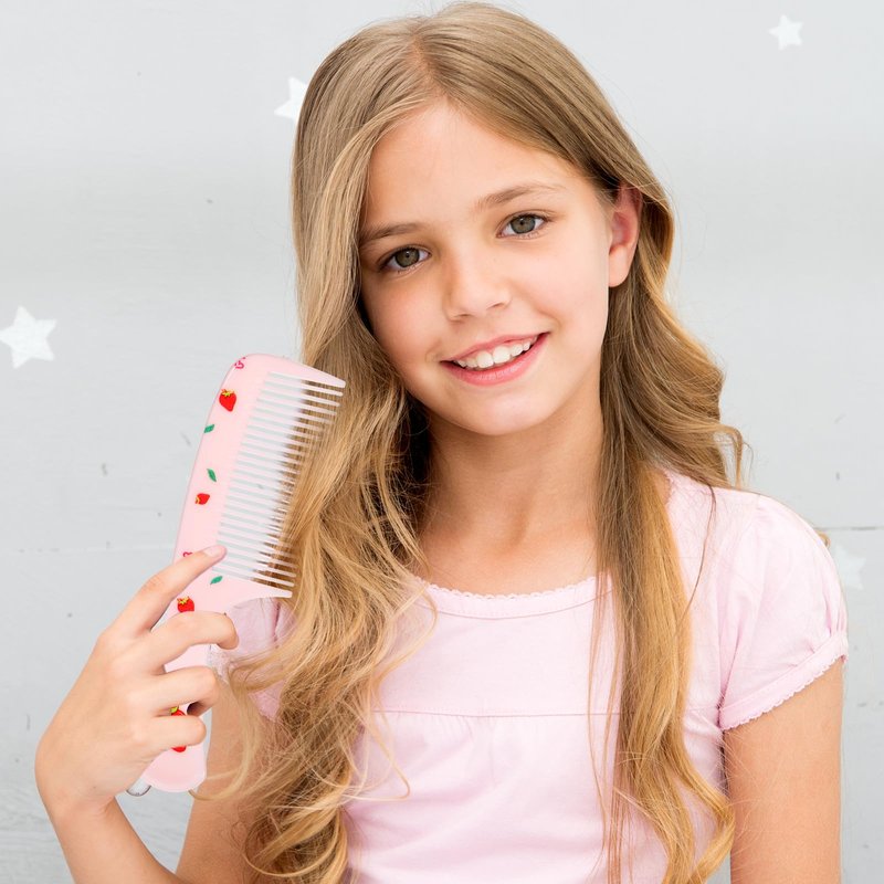 Baby Comb Set, Small Cute Fine Tooth Toddler Comb & Rat Tail Baby Comb for Styling, Pink Baby Hair Comb Plastic Parting Combs, Anti-Static Mini Hairdressing Comb for Baby Girl Wet Dry Hair (2Pcs)