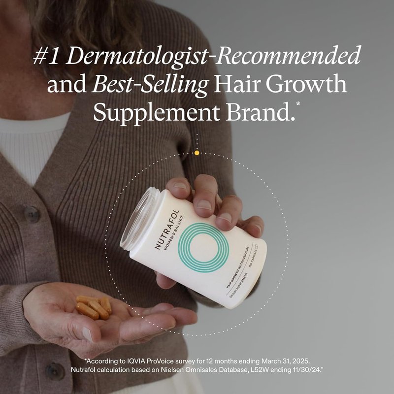 Nutrafol Women's Balance Hair Growth Supplements - Clinically Proven for Thicker Hair | 2 Month Supply, 2 Refill Pouches