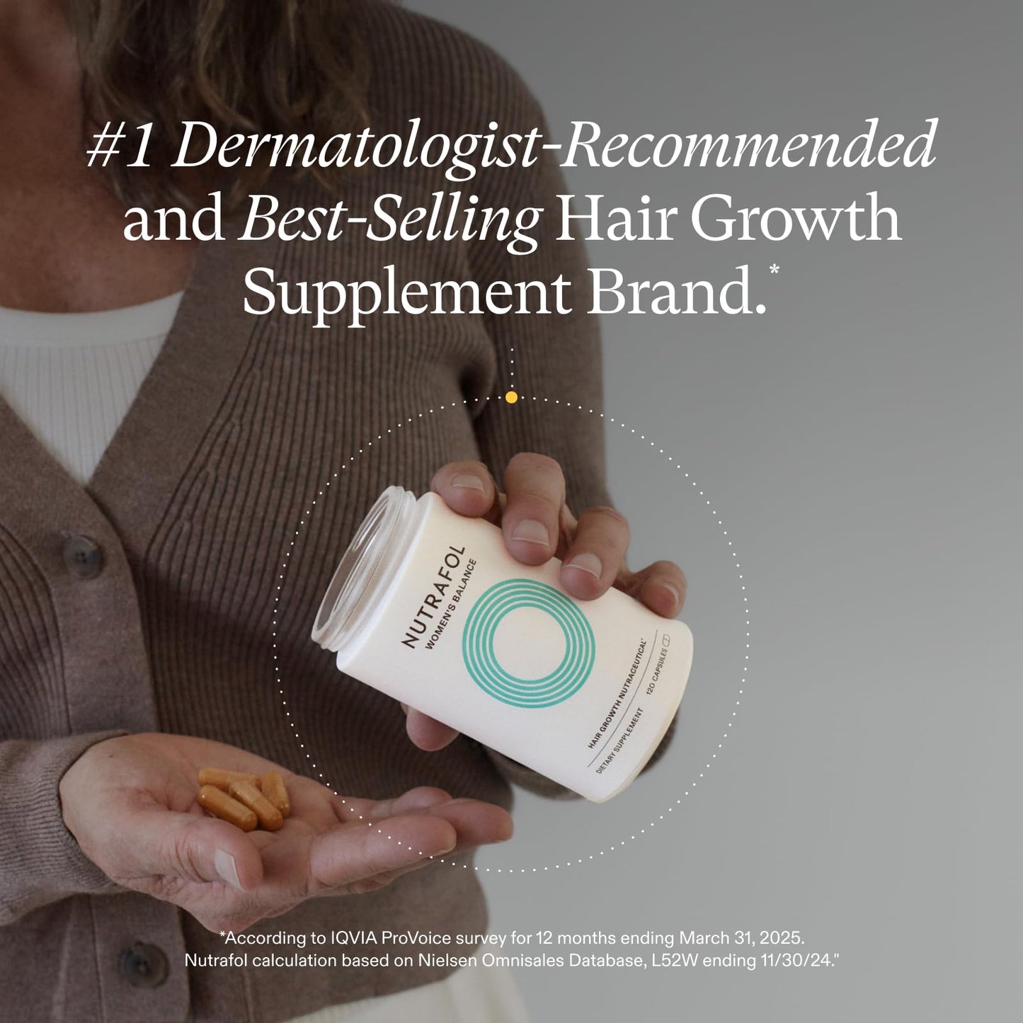 Nutrafol Women's Balance Hair Growth Supplements, Dermatologist Recommended, Ages 45 and Up, Clinically Proven for Visibly Thicker Hair and Scalp Coverage - 2 Month Supply, Pack of 2