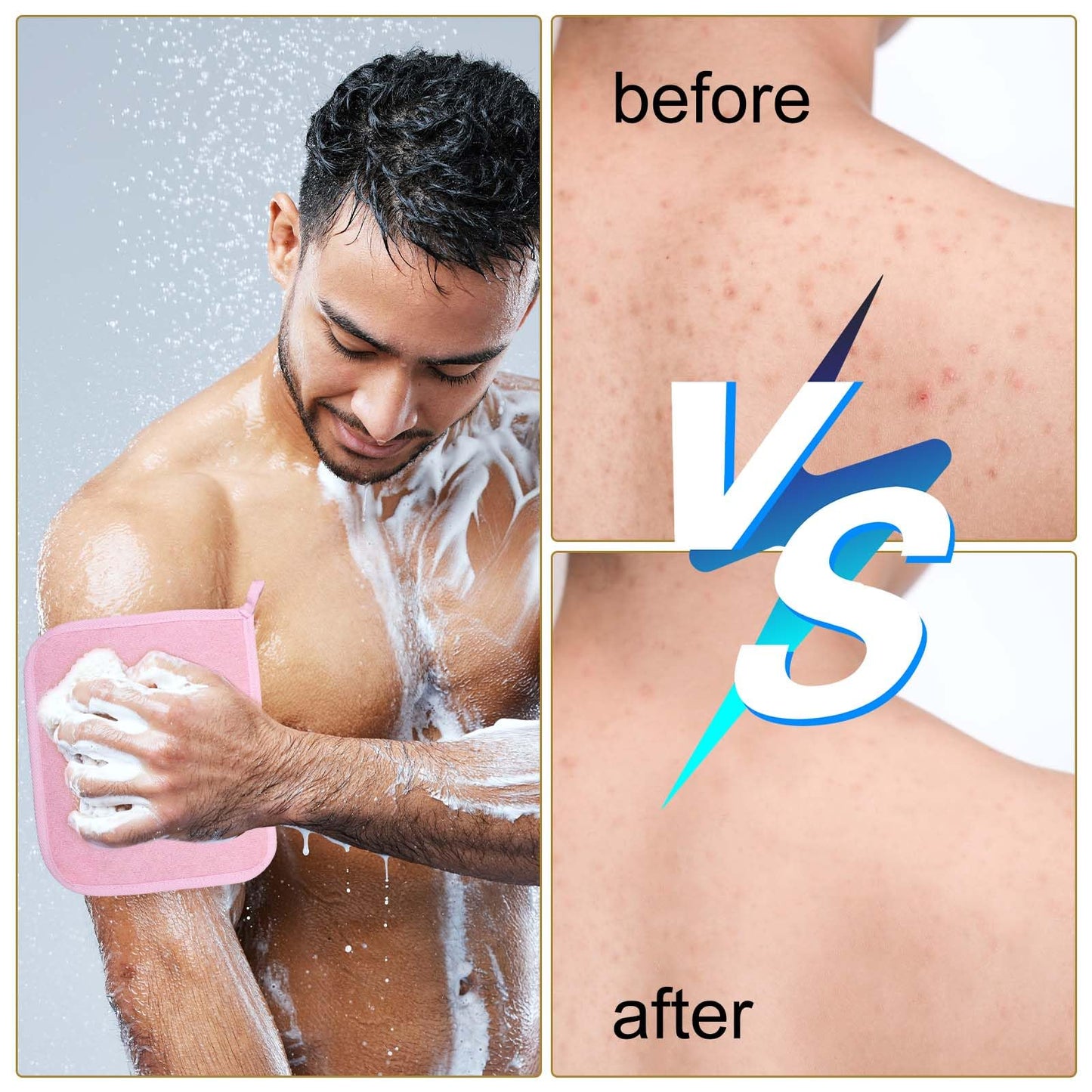 Molain 20 Pcs Exfoliating Washcloths, Double Sided Wash Cloths for Showering, Exfoliating body scrubber, Exfoliating Shower Towel for Women and Men