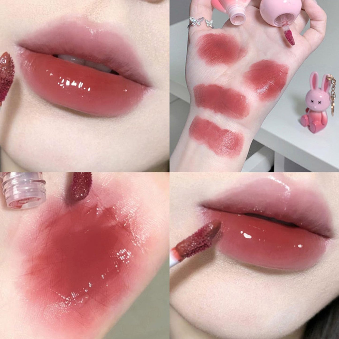 Cute Rabbit Lip Gloss Set - Hydrating Jelly Lipsticks | Moisturizing, Waterproof, Long-Lasting 3-Piece Collection