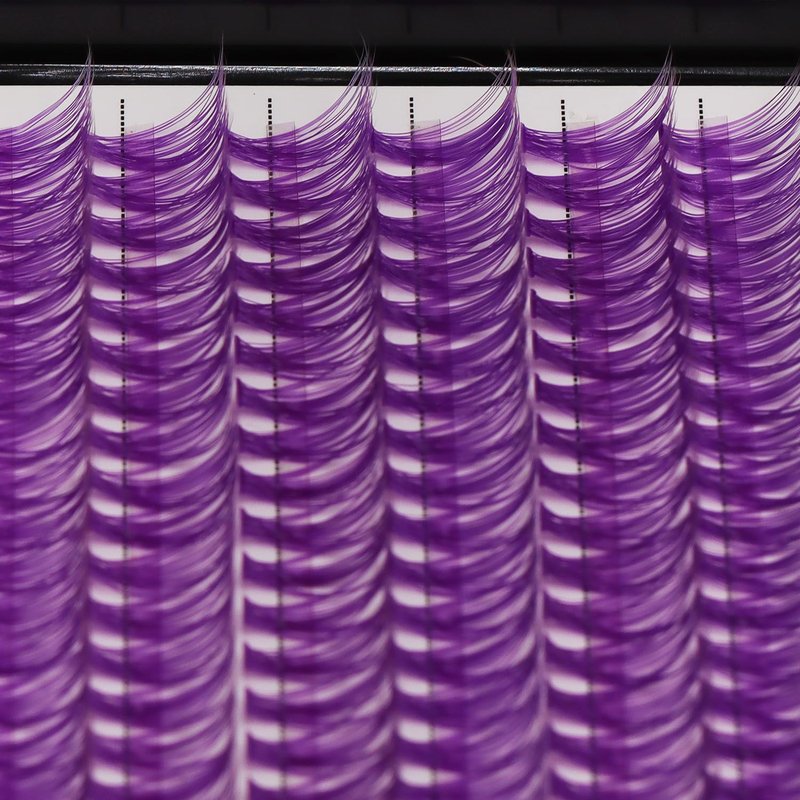 12Rows 40D Purple Color Individual False Eyelashes Large tray 240 Clusters 3D Volume Eyelashes Extensions Thickness 0.07mm D Curl Makeup Colorful Eye Lashes Cluster Beauty Tools (16mm)