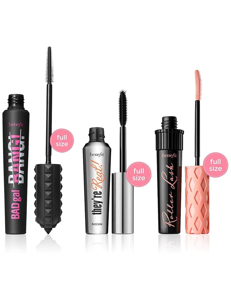 Benefit Cosmetics | They're Real Mascara Set - 3 Full-Size Volumizing Mascaras | Perfect for Lush Lashes