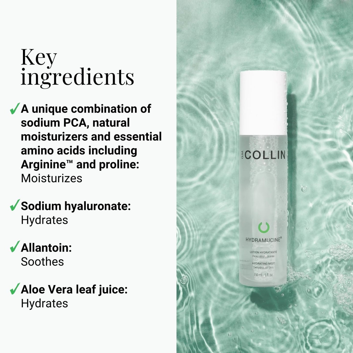 G.M. COLLIN Hydramucine Hydrating Mist | Gentle Daily Face Mist Spray | Skin Moisturizer for a Dewy Glow