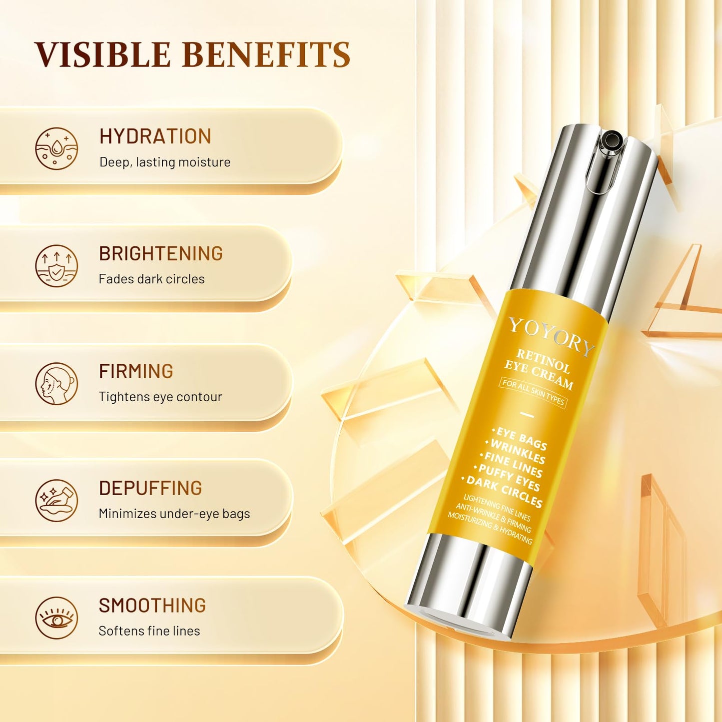 YOYORY Eye Cream for Dark Circles - Rapid Under Dark Circles,Wrinkles