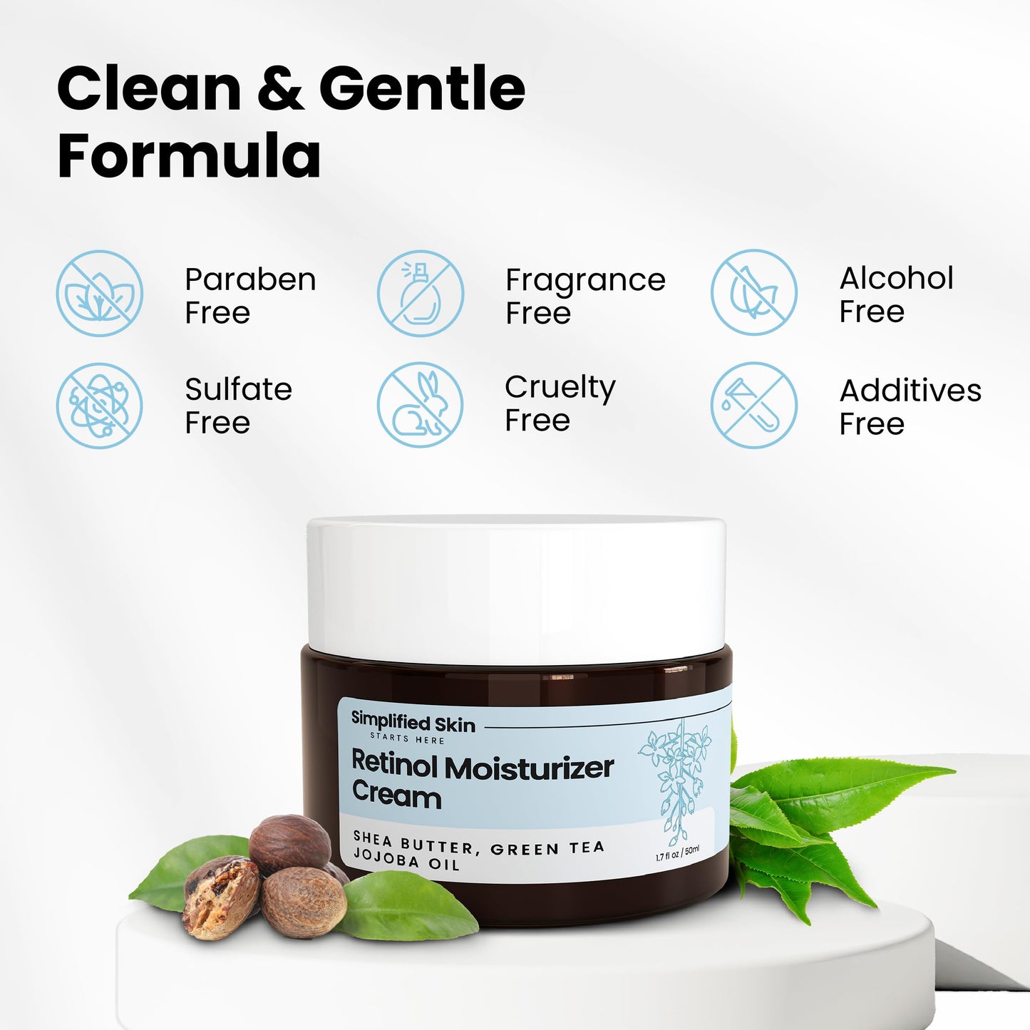 Simplified Skin Retinol Cream for Face, Anti-Aging Moisturizer