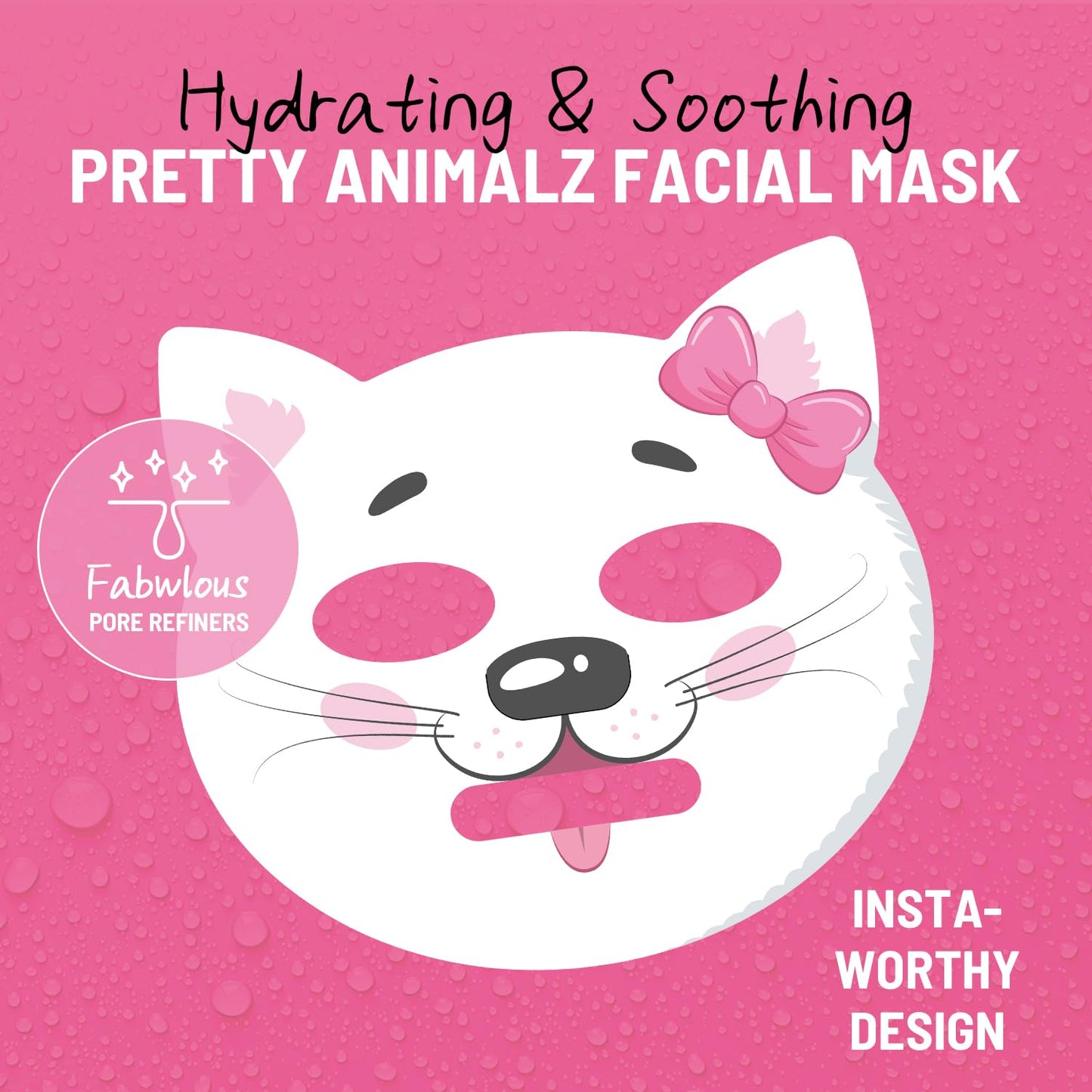 IREV Face Masks Skincare, Animal Character Sheet Masks, Beauty Facial Masks for Women Skin Care, Soothing Face Sheet Masks, Facial Masks, Moisturizing Sheet Mask, 5 Pack (Cat)