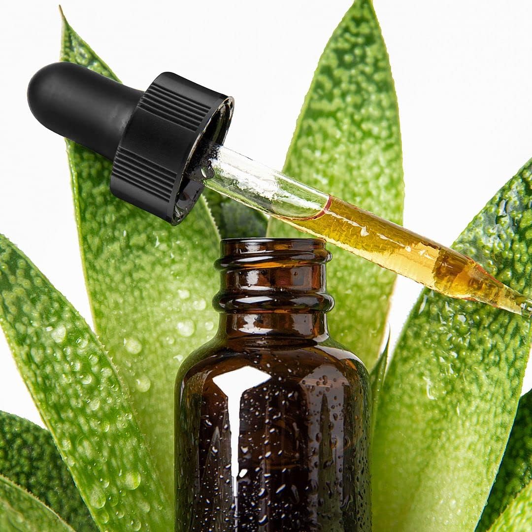 CULINAIRE Amber Glass Dropper Bottles - 1oz Essential Oil Serum & Liquid Extract | Pack of 24