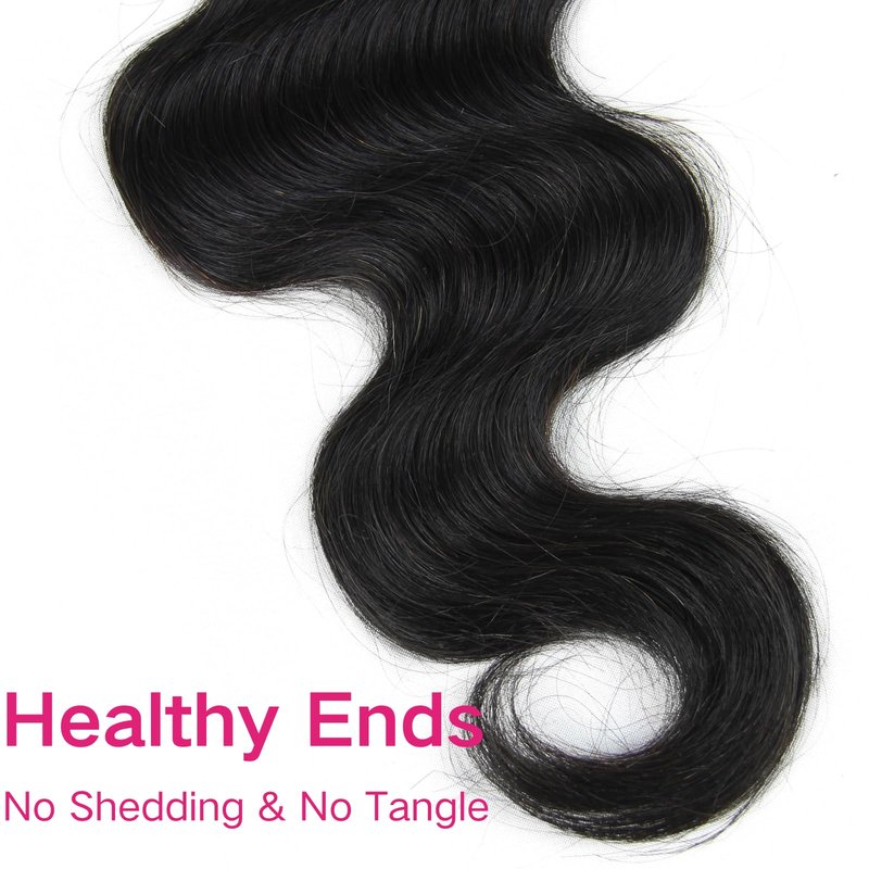 4x4 Lace Closure Body Wave - Transparent HD Free Part Invisible Lace Closure 100% Brazilian Virgin Human Hair Pre Plucked with Baby Hair Natural Black 12A Grade (16 Inch)