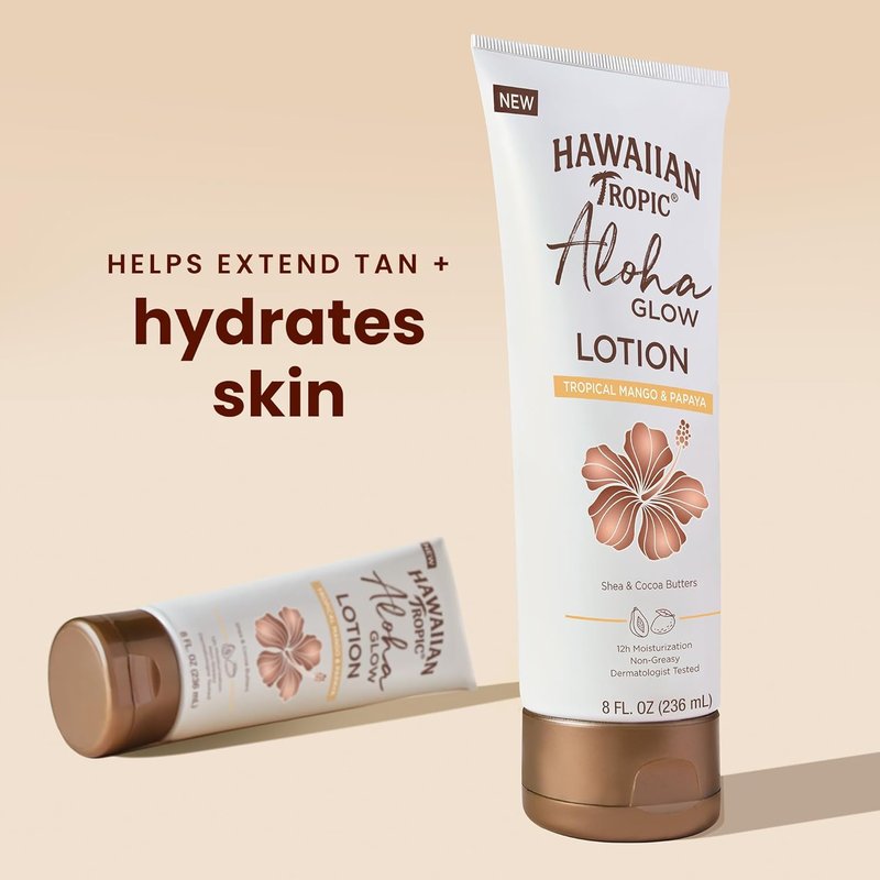 Hawaiian Tropic Aloha Glow Lotion - Tan Extender with Shea & Cocoa Butter | 8oz Body Moisturizer for Women