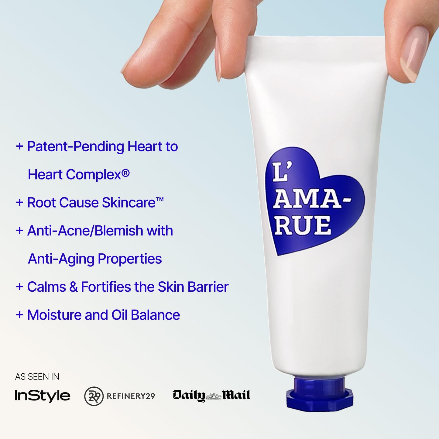 L'AMARUE Eczema Relief Cream | Oil-Balancing Acne & Scar Cream | Helps Improve Psoriasis, Rosacea & Dermatitis Prone, Dry Skin | Root Cause Skincare™ in an Effortless Do-All Essential 1.7oz