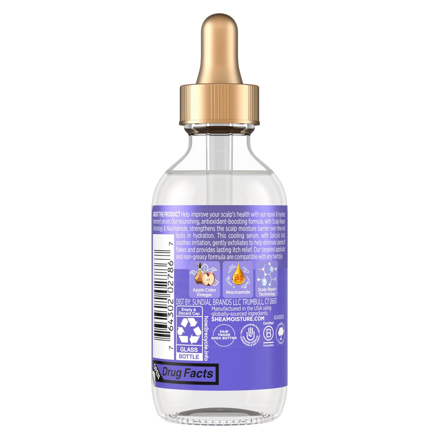 SheaMoisture Dandruff Treatment Scalp Repair Technology & Hydrate Serum with Salicylic Acid, Deeply Hydrates to Reduce Flakes & Itch, 2 fl oz