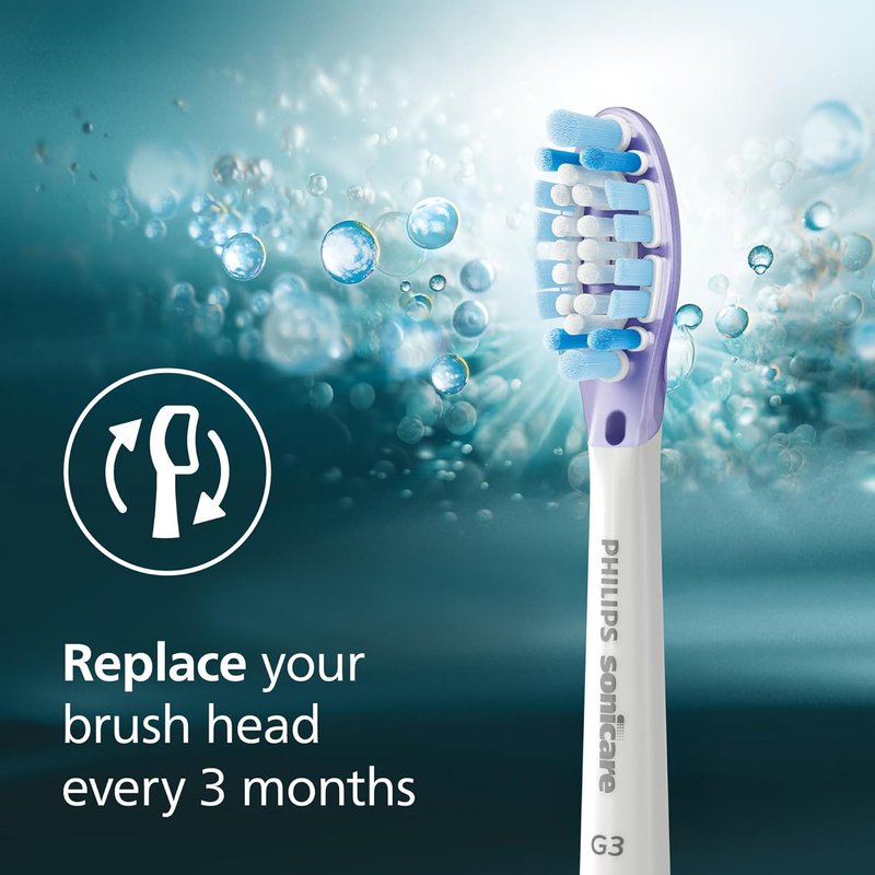 Philips Sonicare G3 2-in-1 Plaque Removal & Gum Care Brush Heads - Genuine Replacement, White | 2 Pack, HX9052/65