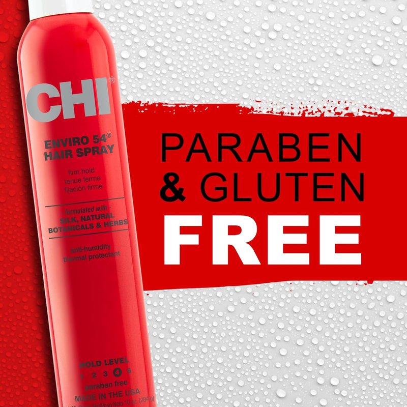 CHI Enviro 54 Hairspray - Firm Hold Lightweight Spray for Secure Hairstyles | 10 Oz, Sulfate-Free, Paraben-Free