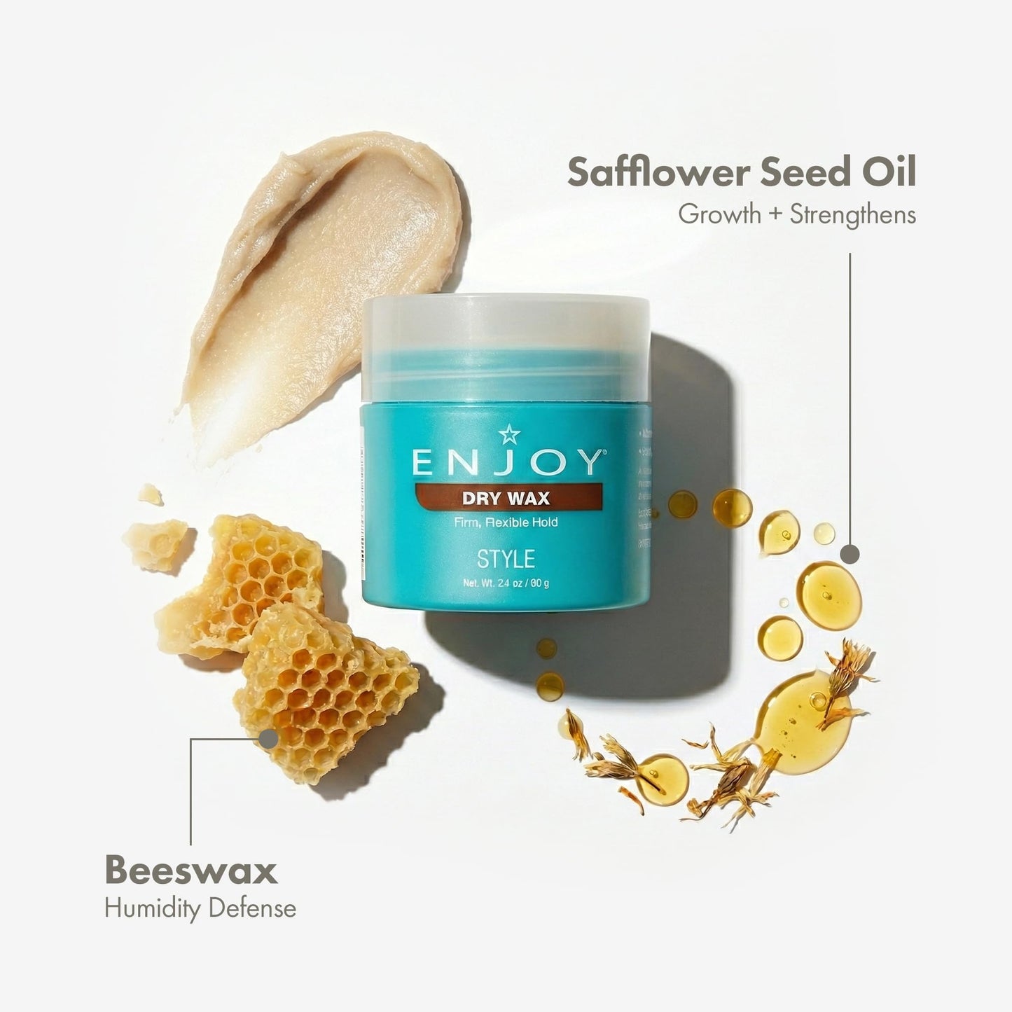 Enjoy Enjoy Dry Wax (2.1 oz) - Non-Greasy, Pliable Hair Wax