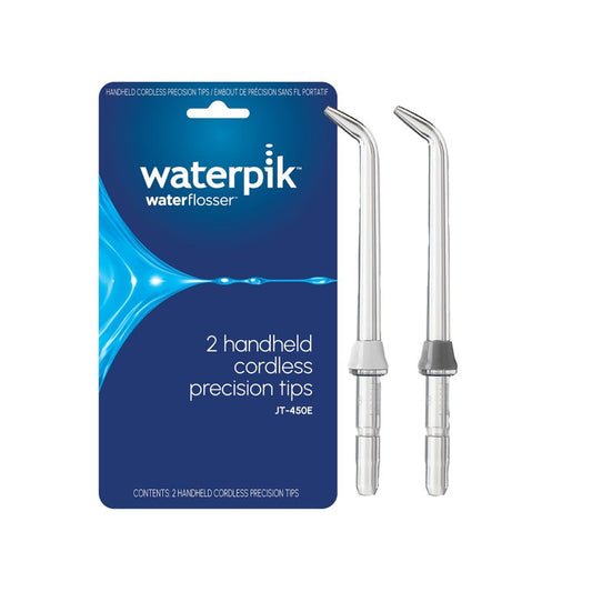 Waterpik Genuine Precision Tips Replacement for Cordless Handheld Water Flossers (Formerly Classic Jet) Refill Heads Nozzles JT-450E, 2 Count (assorted colors)