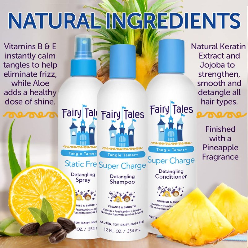Fairy Tales Tangle Tamer Super Charge - Kids Detangling Conditioner | Paraben-Free, Sulfate-Free, 32 oz