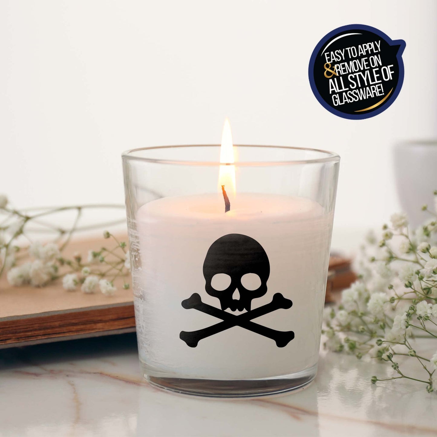 Skull & Crossbones Temporary Tattoos/Black/Perfect for Pirate Themed Events - Halloween - Sporting Events/Skin Safe/Removable (48-Pack)