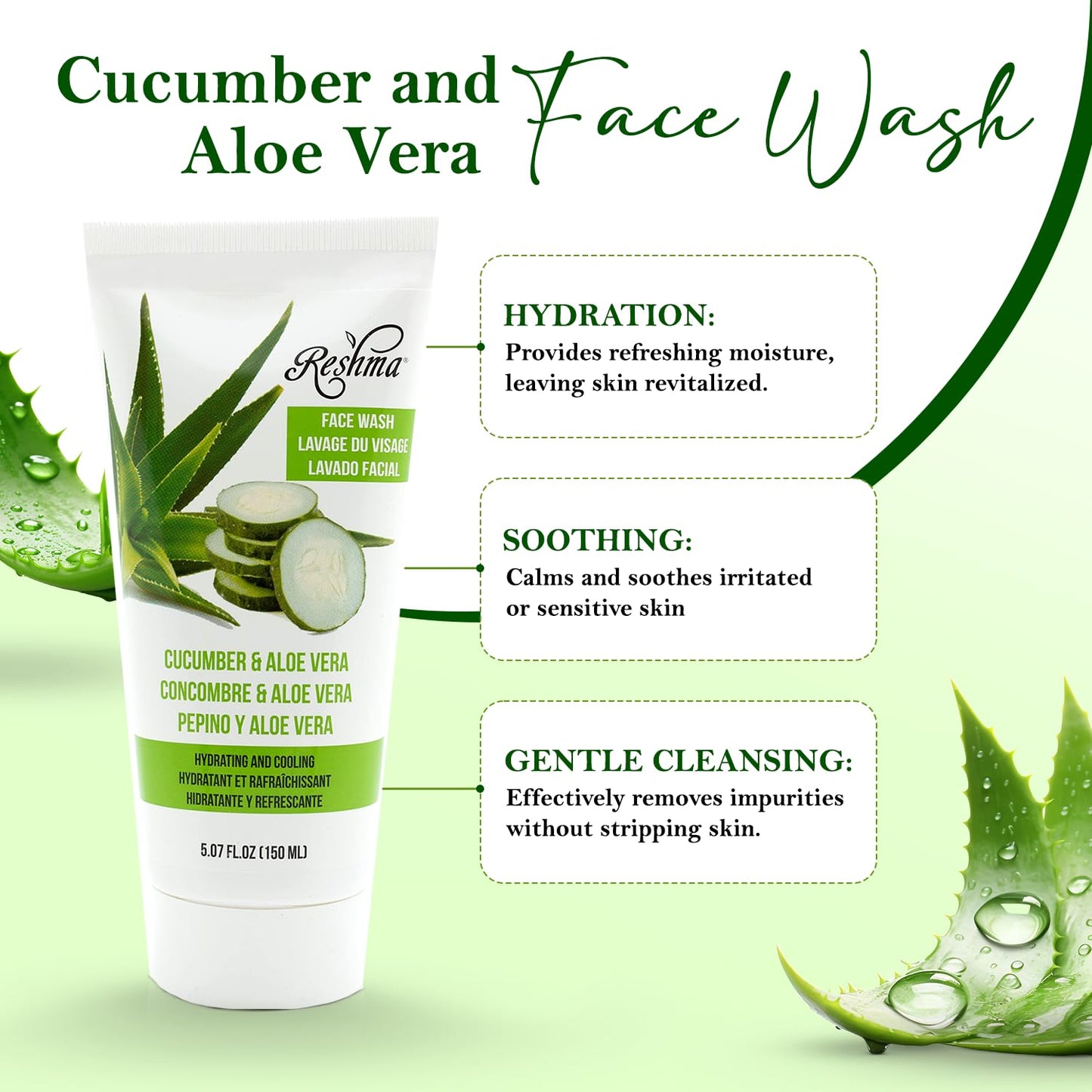 Reshma Beauty Face Wash for All Skin Types & Dull Skin, Gentle Cleanser