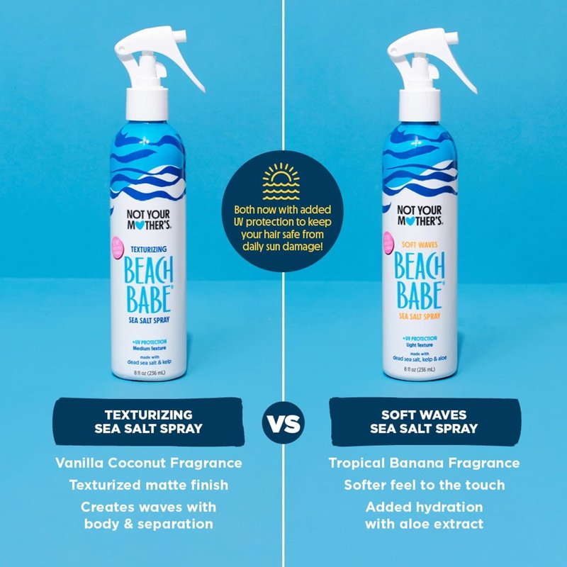 Not Your Mother's Beach Babe Sea Salt Spray (3-Pack) - 8 fl oz - Texturizing Spray for Tousled Hair - Add Texture and Grit to Hair with a Matte Finish