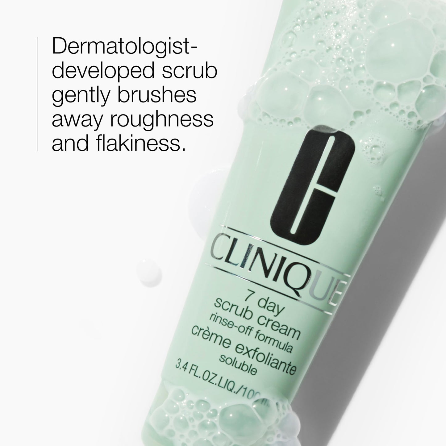 Clinique 7 Day Daily Gentle Face Exfoliator Lightweight Scrub Cream For All Skin Types | Mild Face Scrub With Silica | Exfoliating + Refining, 8.5 Fl Oz