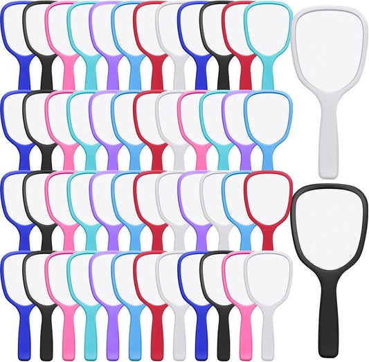 Handheld Mirror Set - 50 Pcs Small Portable Makeup Mirrors | 3.15" Wide, 7.09" Long, 8 Colors