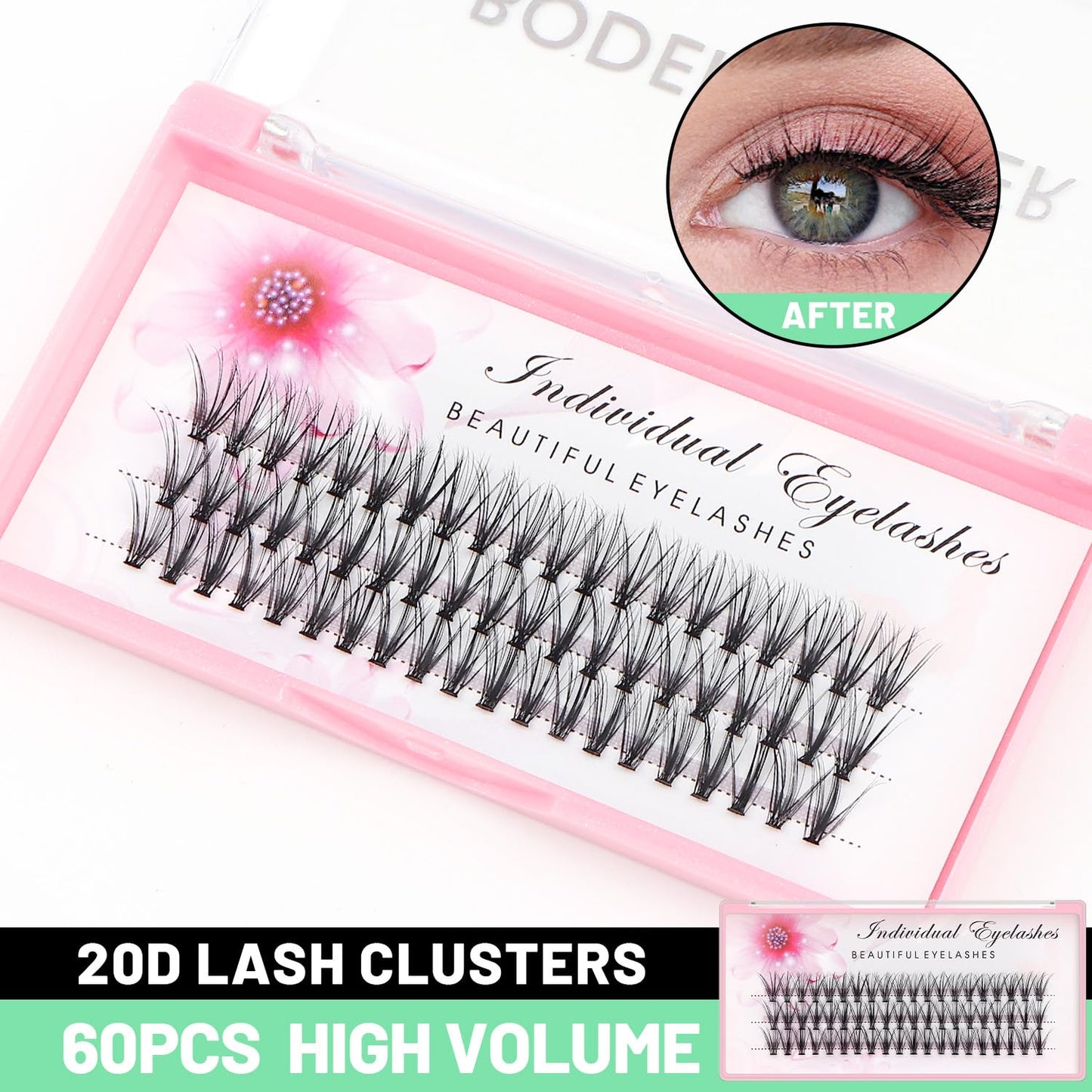 Bodermincer 20D 0.07mm Thickness 8-22mm To Choose Grafting False Eyelashes False Eyelashes Individual Natural Long Mink Fake Eyelashes Extension Handmade Bulk Wholesale (5 Packs-11mm)