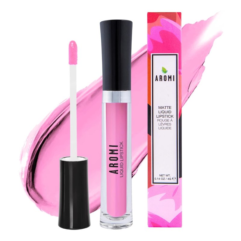 Aromi Baby Pink Matte Liquid Lipstick - Long-Lasting, Velvety Finish, Waterproof, Vegan | Light Pink Color, Handmade
