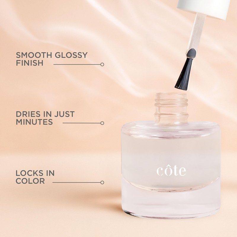 Cote Beauty Quick Dry Nail Polish Top Coat, Glossy Finish, Chip-Resistant & Long-Lasting Clear Nail Polish Top Coat, Vegan & Cruelty-Free, 0.27 fl oz (8 ml)
