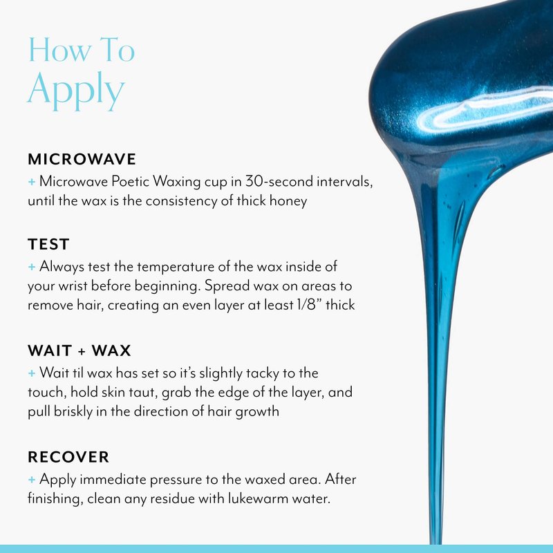 Bliss Poetic Waxing At Home Wax Kit - 5.3 Fl Oz - Microwavable Stripless Wax Hair Removal Kit - Fragrance Free - Safe for All Skin Types - 6 PC Set