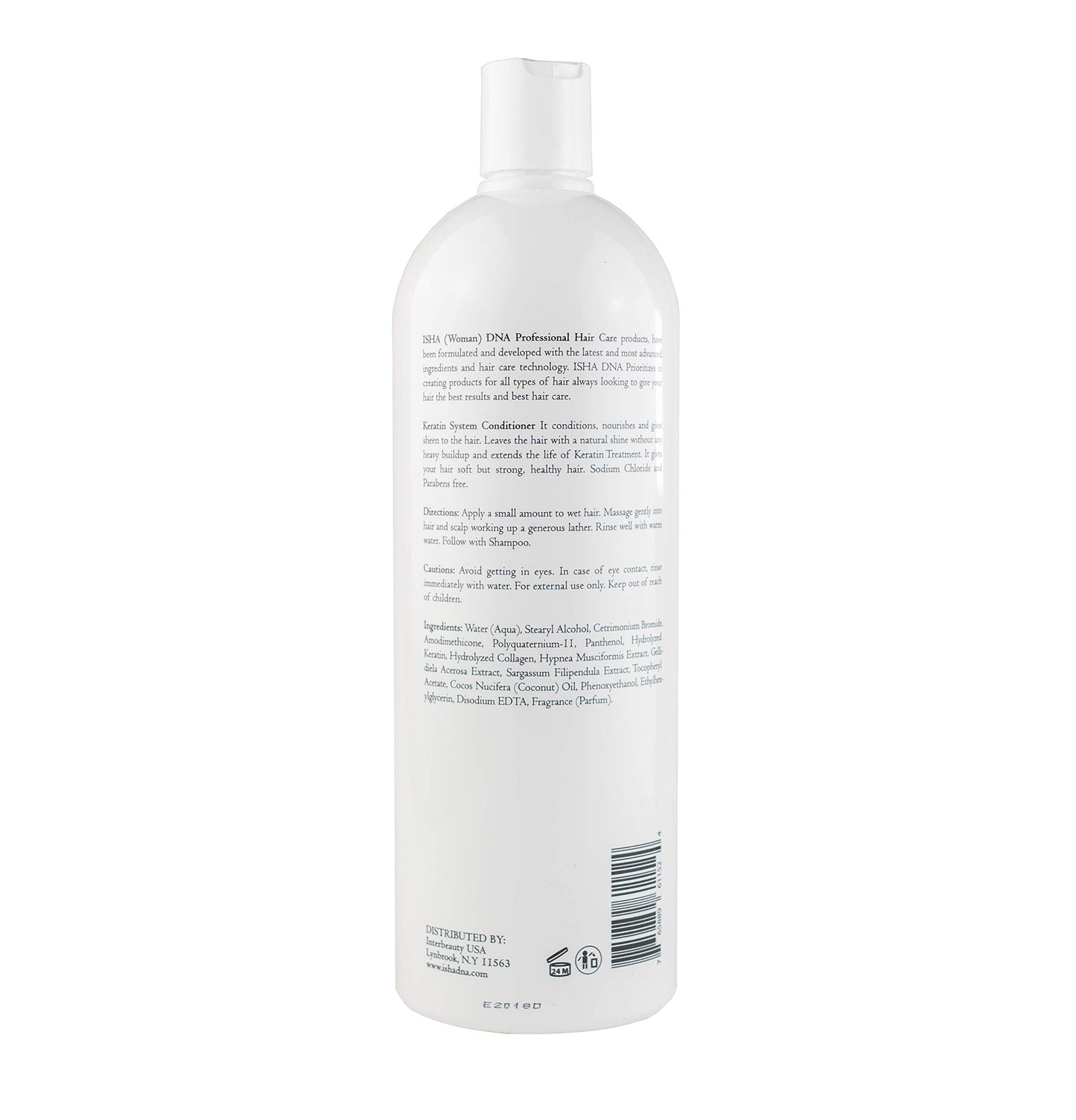 ISHA DNA Keratin Treatment System Conditioner - Sulfate and Parabens Free - Perfect for Keratin Treated Hair - Infused with Coconut Oil - For All Hair Types. (32 Fl Oz.)