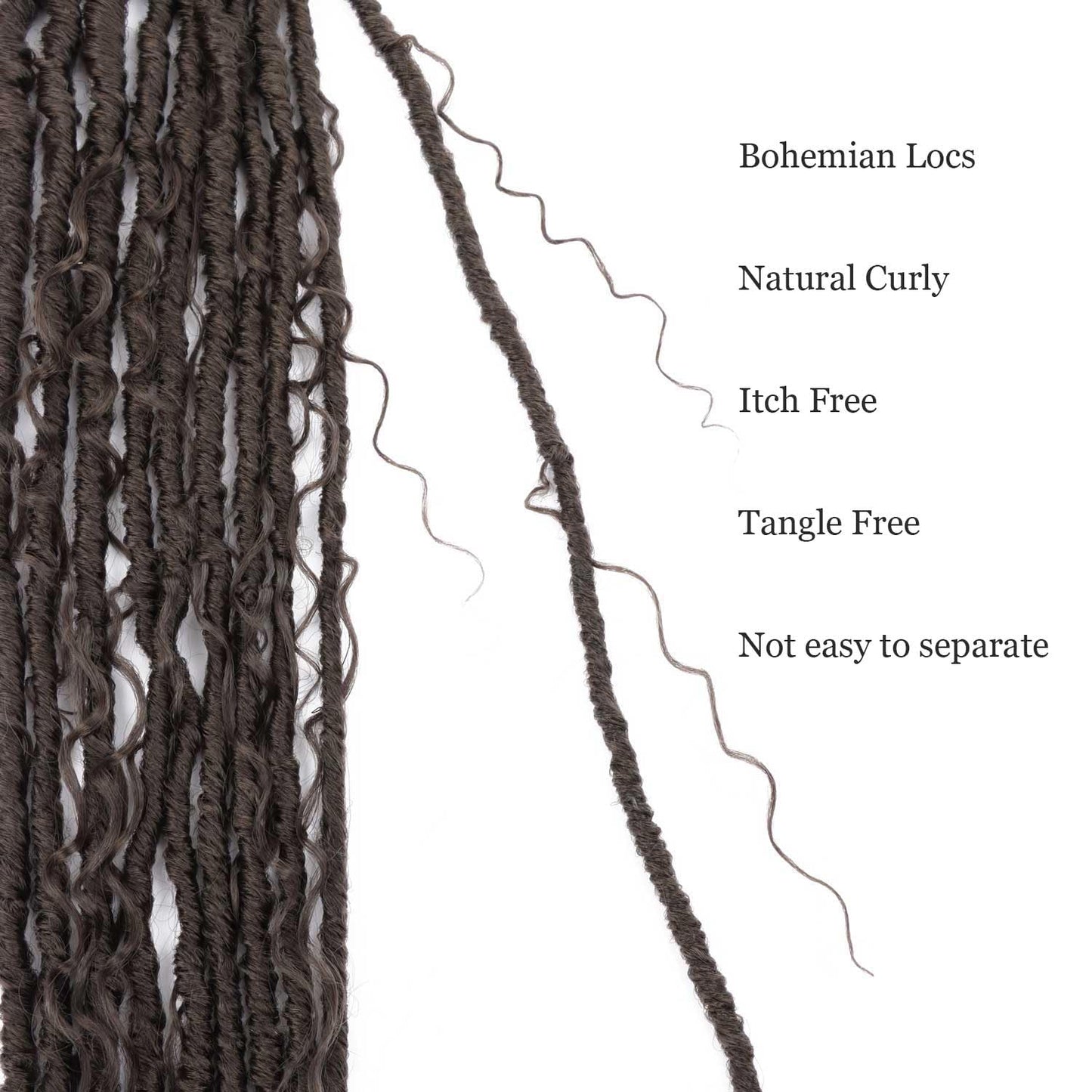 8 Packs Goddess Locs Crochet Hair Bohemian Braids 24 Inch Boho Crochet Faux Locs with Curly Crochet Hair for Black Women (4#, 24 Inch(Pack of 8))