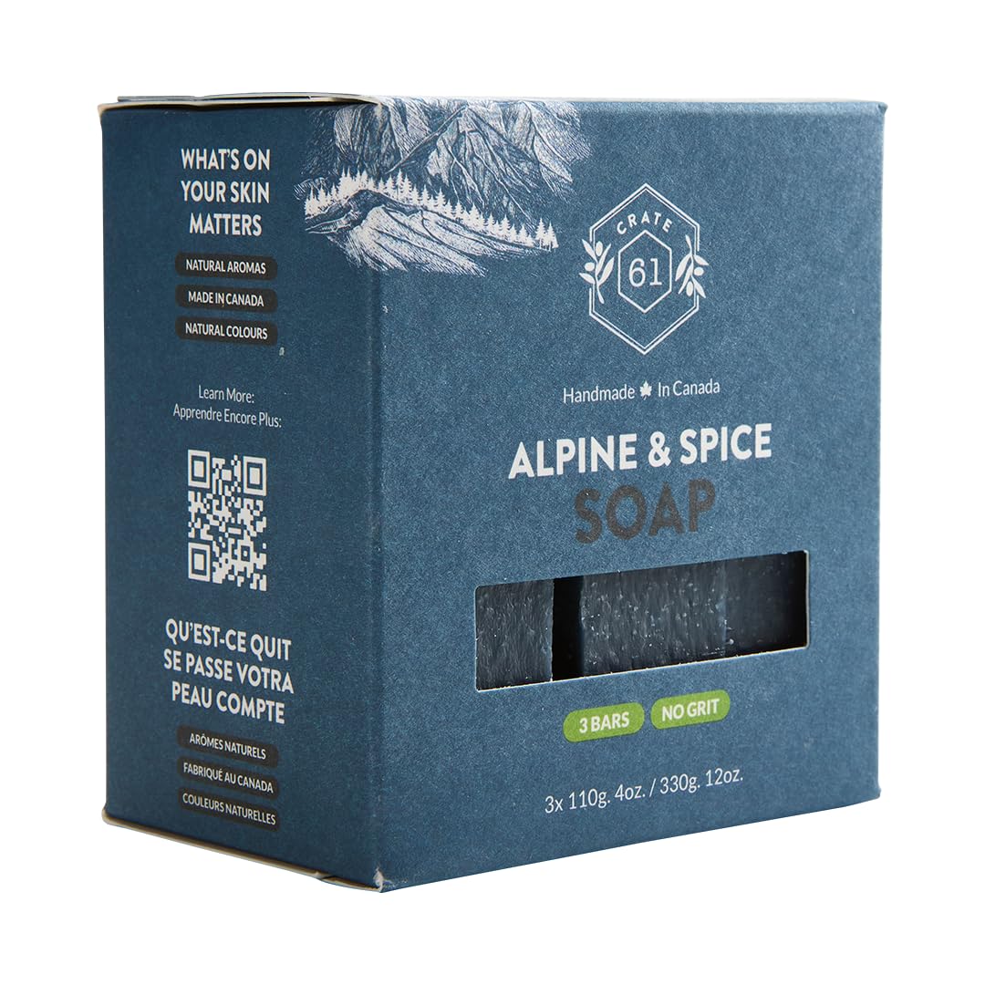 Crate 61, Handmade in Canada, Plant Based Cold Process Natural Bar Soap Cold Pressed For Face And Body, With Premium Oils