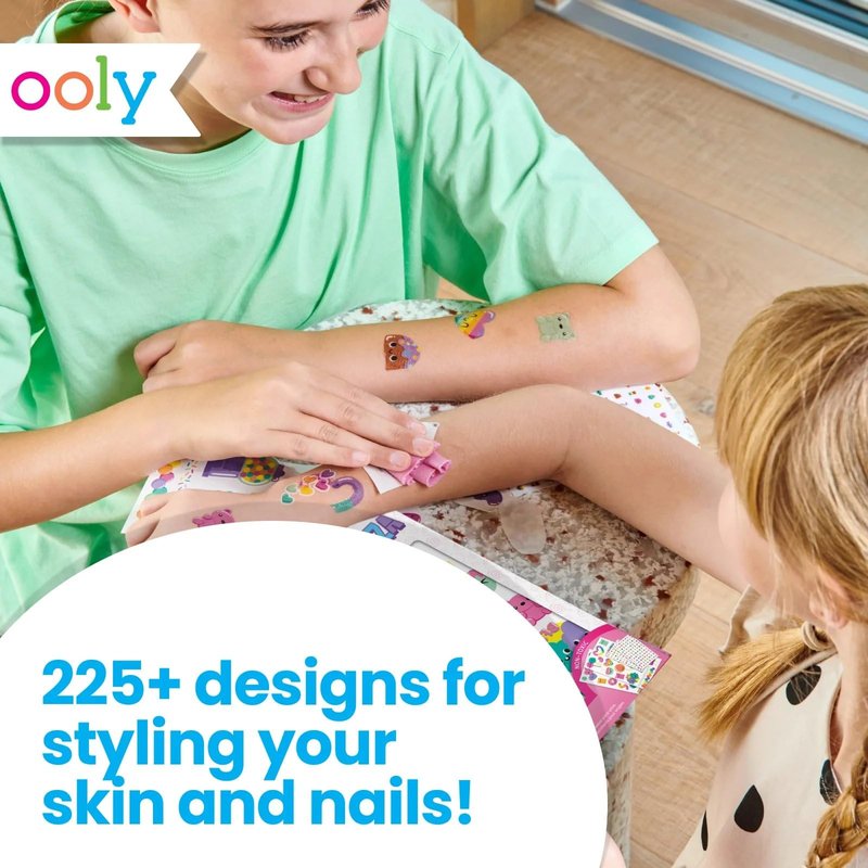 Ooly Set of 35 Unicorn & Rainbow Temporary Tattoos and 192 Nail Stickers for Kids, Non-Toxic, Safe Kids Tattoos, Party Favors, Goodie Bag Stuffers, Birthday Decorations for Girls Ages +3