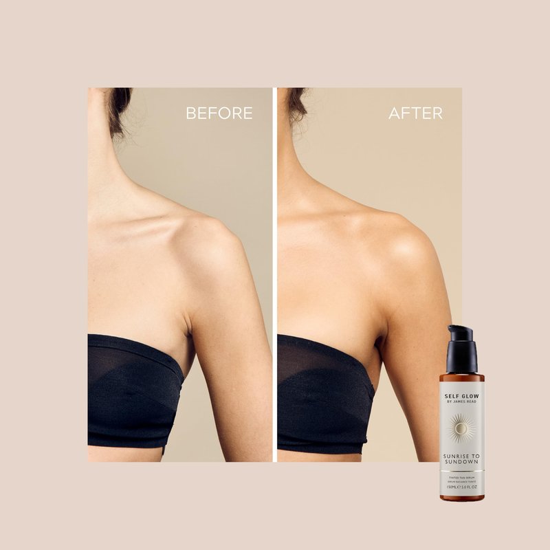 Self Glow by James Read - Sunrise to Sundown Tinted Tan Serum | Instant, Customizable Glow | Hydrate, Nourish, Soften | Non-Allergen Fragrance, Silicone + Drying Alcohol-Free (150mL | 5 fl oz)