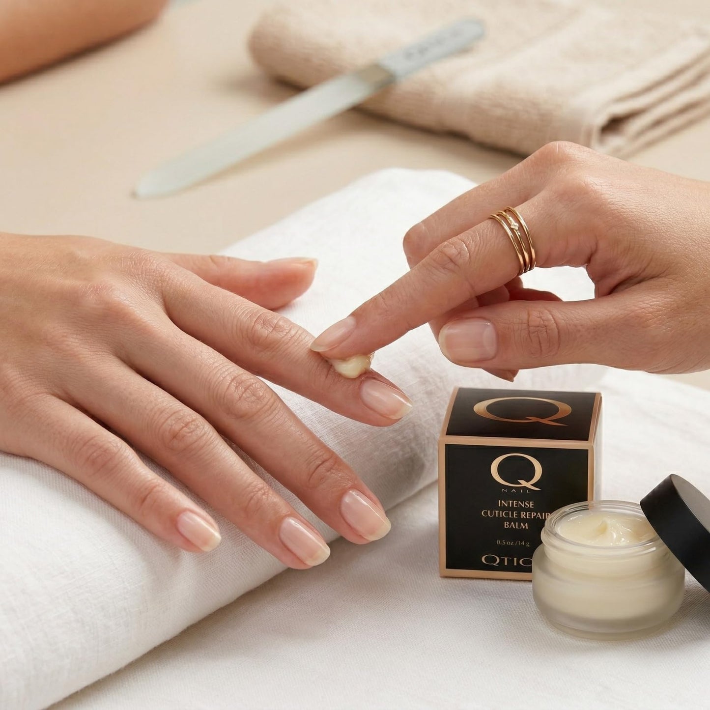 QTICA Intense Cuticle Repair Balm 0.5oz - Deep Nourishing Formula for Dry Cracked Cuticles and Nails - Restores Softness, Hydration & Healthy Shine
