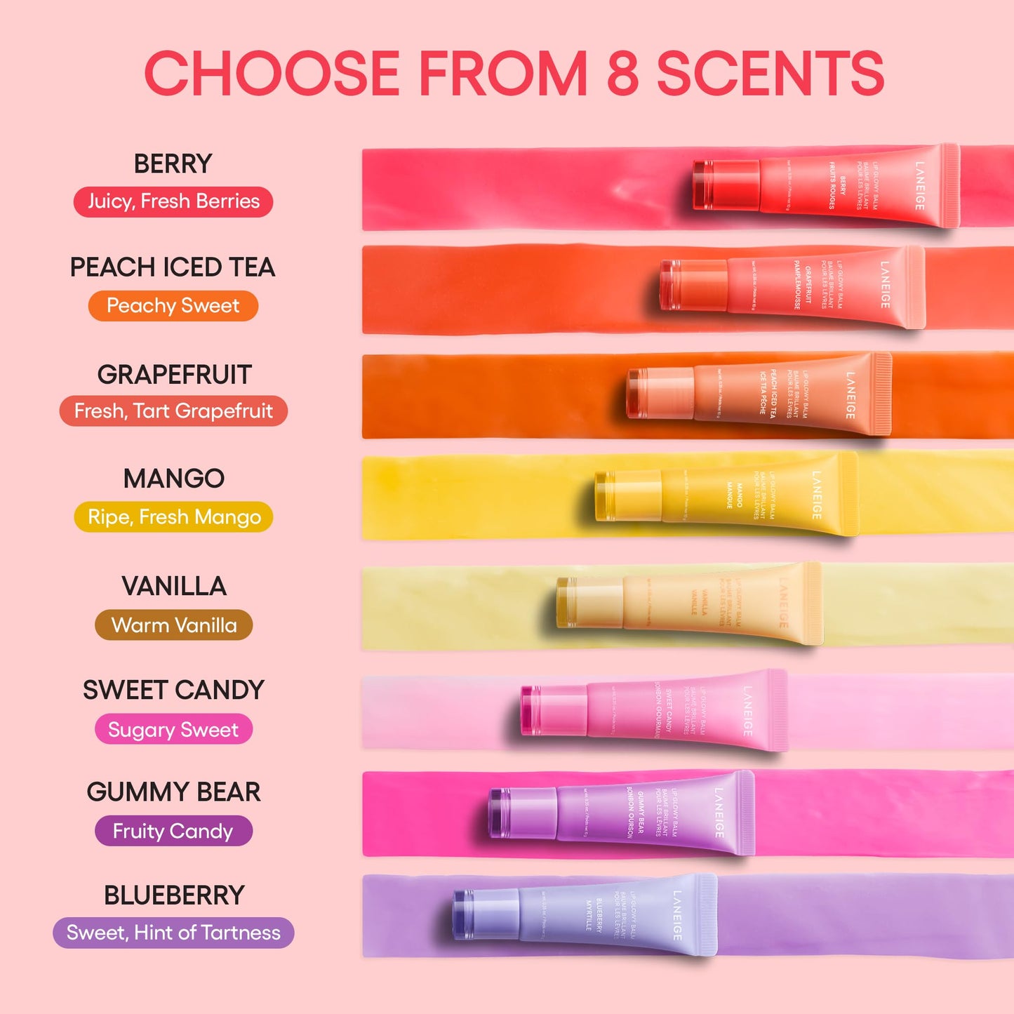 LANEIGE Lip Glowy Balm, Blueberry: Sheer Tinted Lip Moisturizer with Shea Butter, for Hydrating Shine & Soft Lips