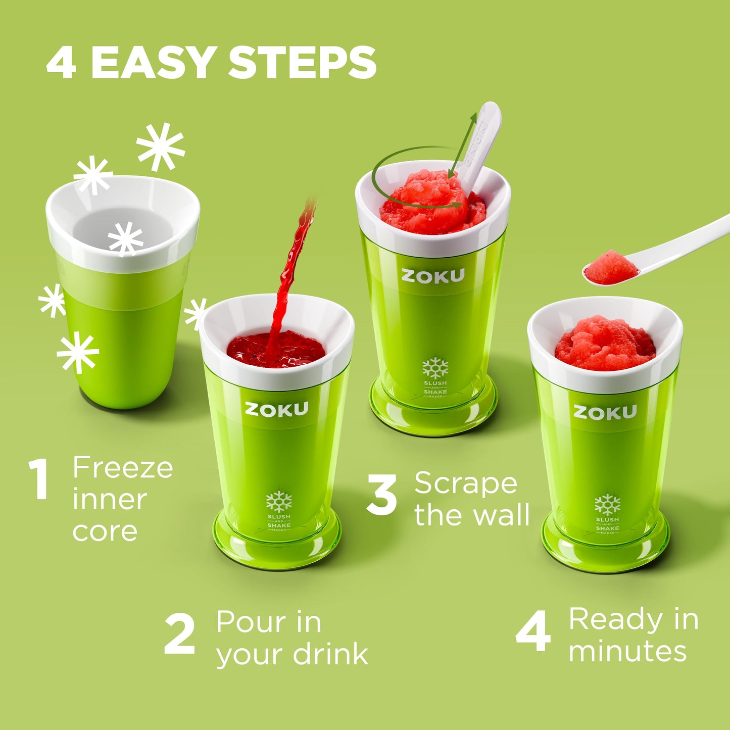 Zoku Slushie Cup With Slush Spoon Freezer Core Single-Serve Cup, Unicorn