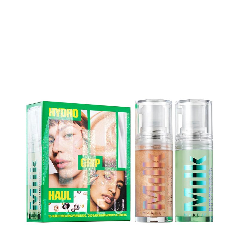 Milk Makeup 12HR Hydro Grip Face Primer Gift Set – Includes 2 Hydrating, Travel Size Makeup Primers with Dewy + Radiant Finishes – Award-Winning, Long-Lasting, Silicone-Free Formulas – .33oz + .34oz