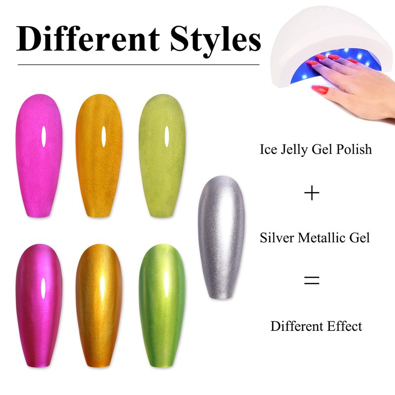 Imtiti Metal Silver Gel Polish, 15ml Bottles Silver Metallic Nail Art 3D Mirror Chrome Effect Gel Nail Polish Glossy Soak Off UV/LED Gel for DIY Nail Art Manicure 1Pcs