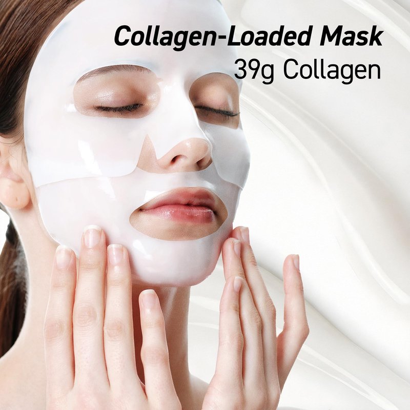 IVOSKIN Collagen Jelly Hydro-bomb Plump Mask, Hydrating 39g x 4ea Real Collagen Mask, Firming and Moisturizing for Glow Skin, Collagen Water over 670,000 ppm