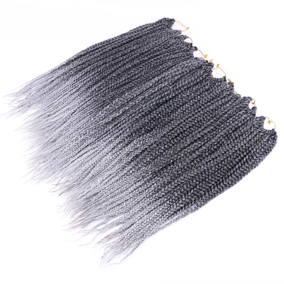 8 Packs Goddess Crochet Box Braids Pre looped Box Braid Crochet Hair for Black Women 18 Inch Silver Gray 3X Knotless Crochet Box Braided Hair Extensions Straight Knotless Braiding Hair(Tgrey#)