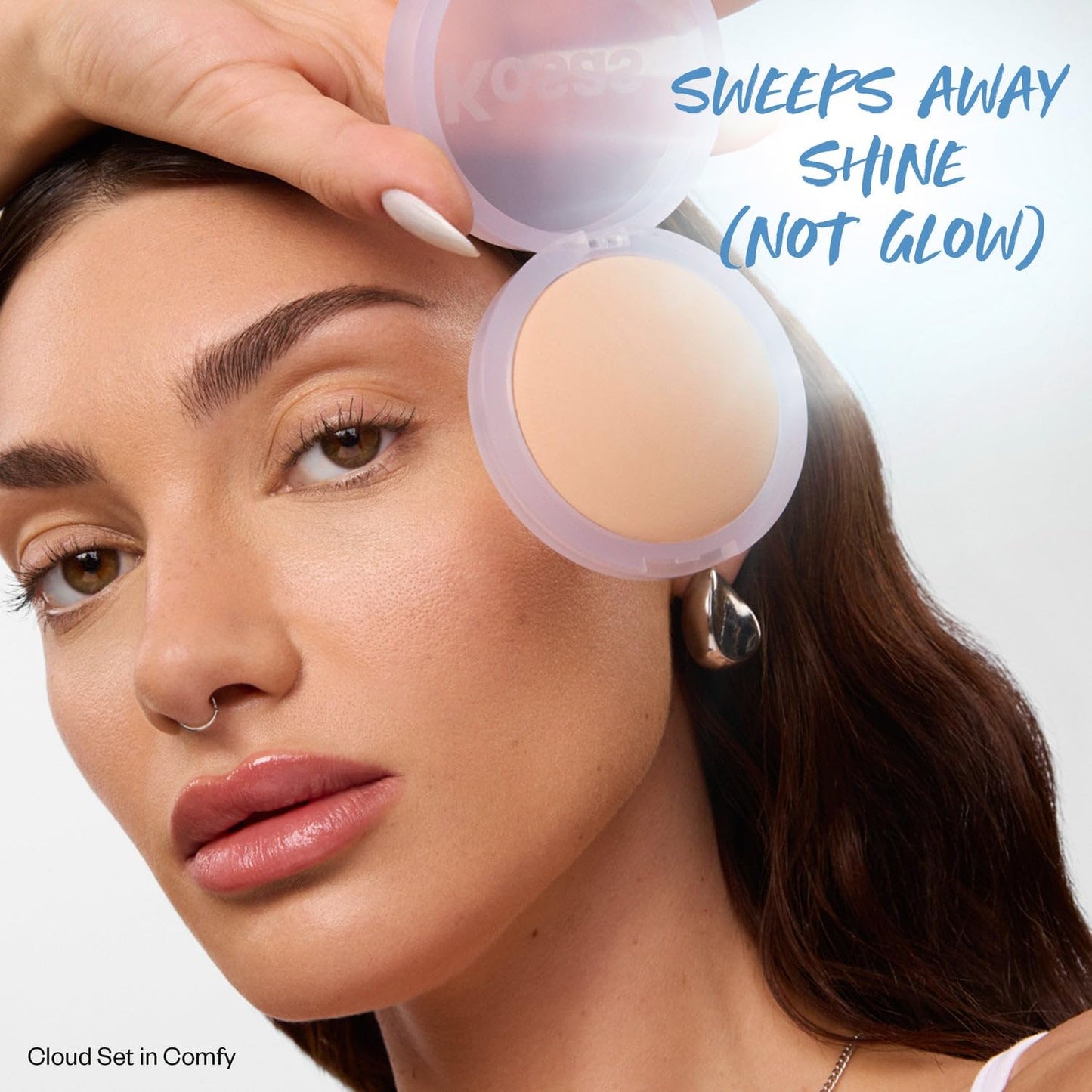 Kosas Cloud Set Pressed Setting Powder - Translucent Shine Control Face Powder for Soft Matte Finish | Sheer Medium