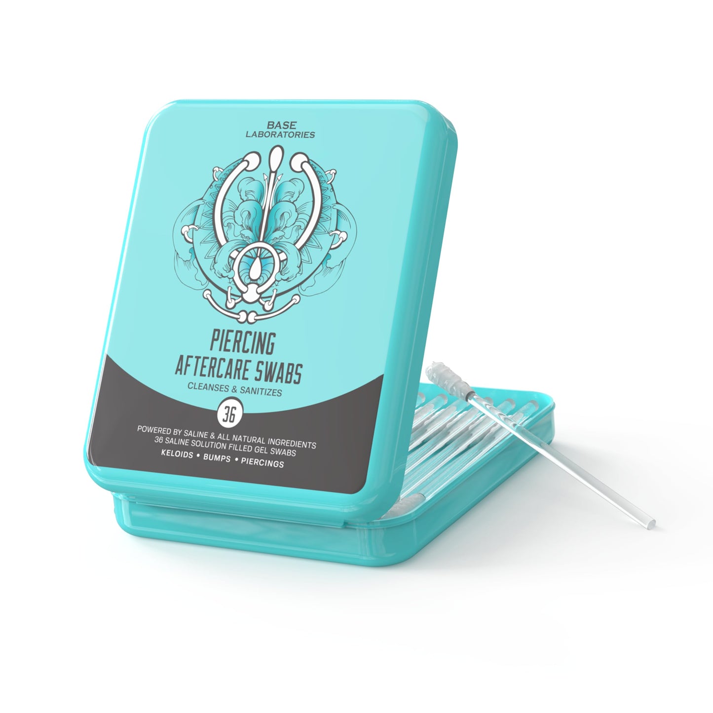 BASE LABORATORIES Ultimate Healing Piercing Aftercare Kit | Piercing Aftercare Spray + Keloid Piercing Bump Treatment Oil + Piercing Cleaner Swabs | Keloid Bump Removal - Saline Solution for Piercings